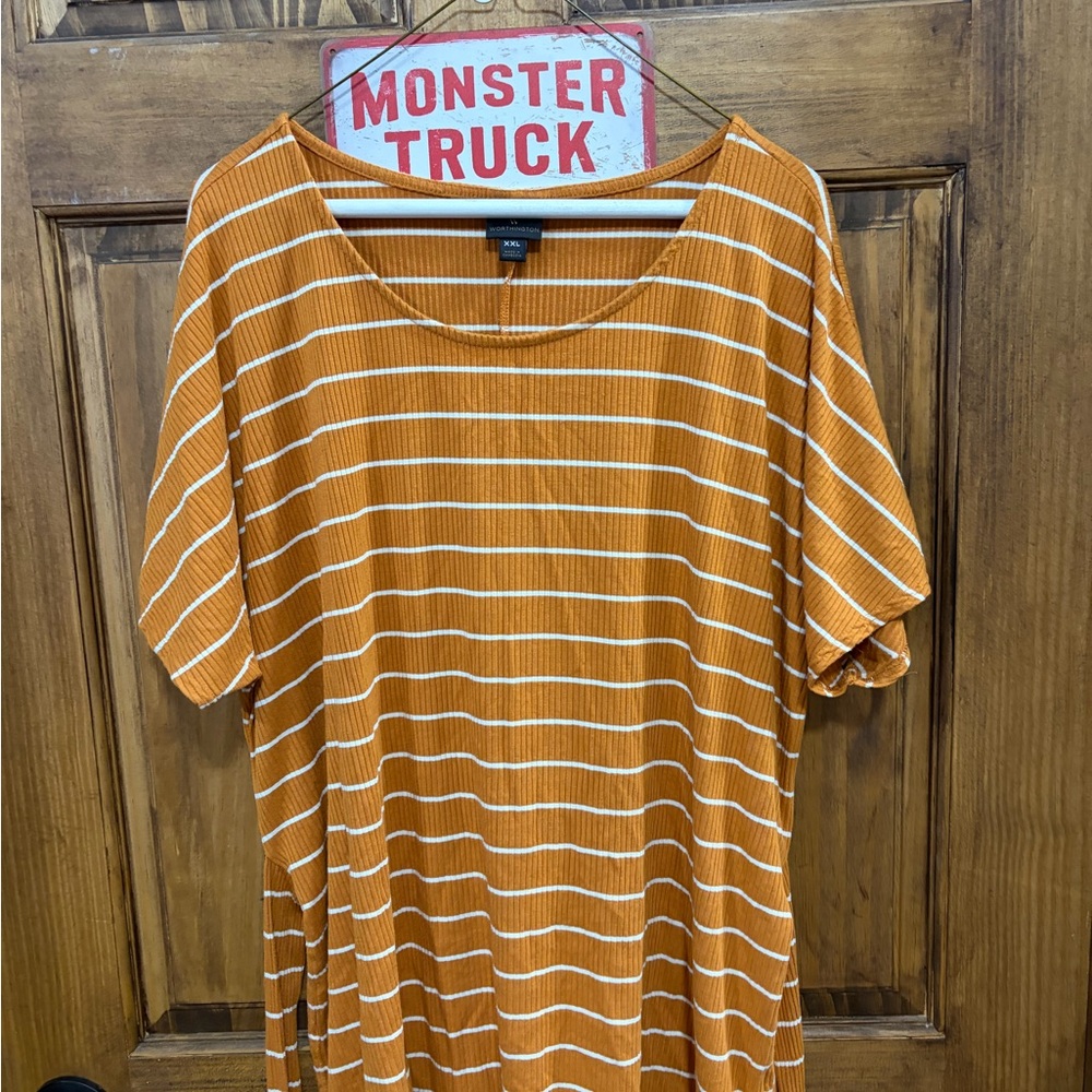Worthington Orange and White Striped Top